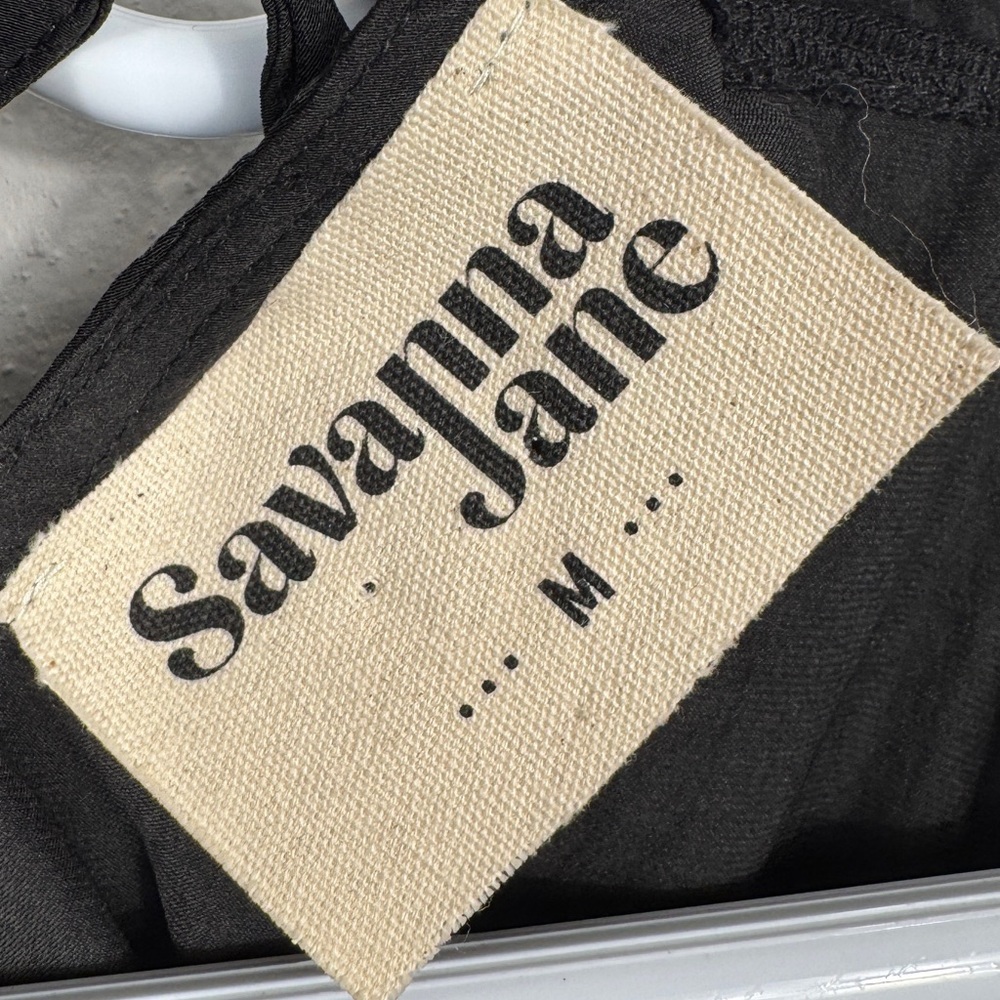 Savanna Jane Black Embroidered Tank Top, Size M - Picture 4 of 6